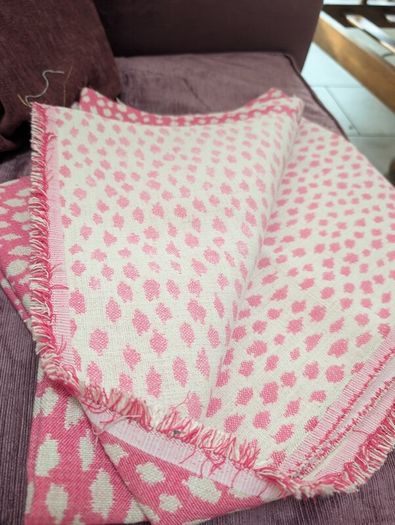 6m pink/ white canvas fabric