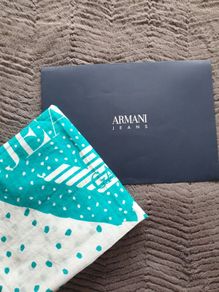 Armani Jeans logo print scarf