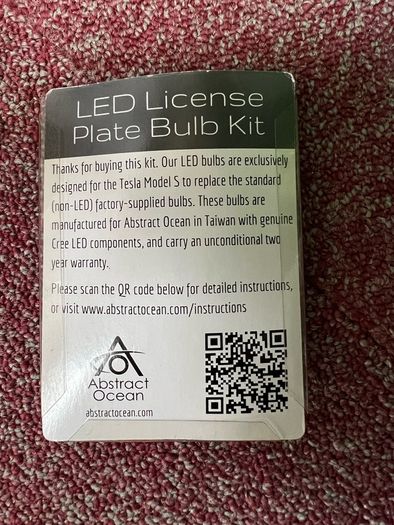 Tesla Model S Licence Plate Bulbs