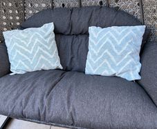 Two cushions duck egg blue colour
