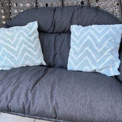 Two cushions duck egg blue colour
