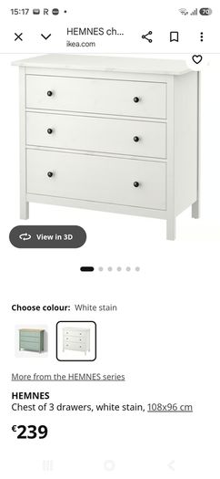 Ikea Hemnes 3 drawer chest of drawers
