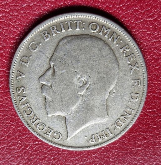 1921 United Kingdom  1 Florin - George V  2nd issue Silver coin