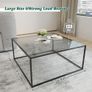 Coffee Table, Side Table, Living Room Table, Glass Table, Sofa Table, Round, 4 mm, Black Image 3