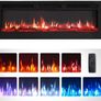 SALE FlameKo Wilton 50''/127cm 3 in 1 Electric Fireplace, Freestanding, Wall Mounted, Recessed, 9 Colour Flame Effect, Media Wall Compatible, 900W - 1800W Heater, Remote Control, Black Image 2