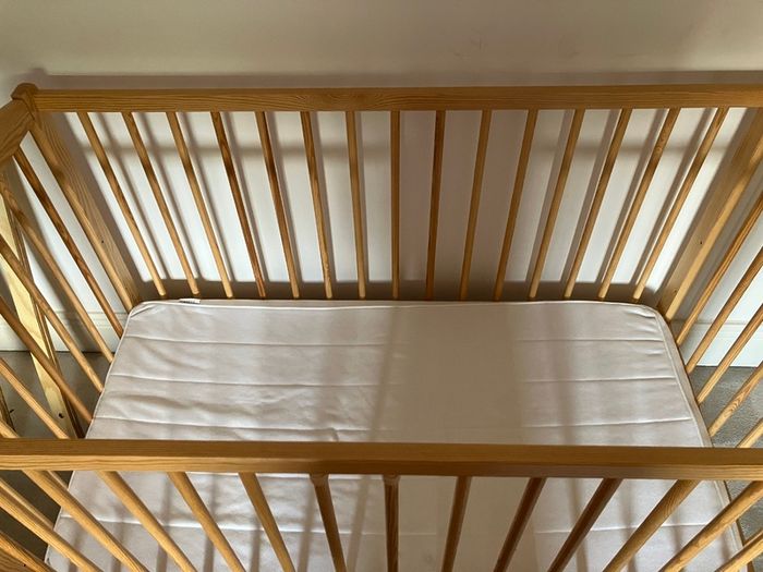 Baby/Toddler Rocking Cot, solid pine wood, 60 x 120 cm