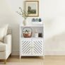 3-Tier Bathroom Storage Cabinet,Freestanding Organizer with Doors and Shelves,Small White Floor Cabinet for Bathroom,Toilet,Office,Living Room,Kitchen,Hallway Small Space Image 5