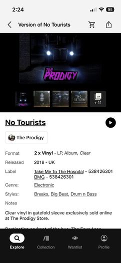 2018 The prodigy - no tourists - sealed unopened 12" vinyl album