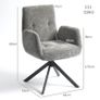 Upholstered Armchair, Accent Chair, Modern Design, Swivel, up to 120 kg, Dark Gray Image 2