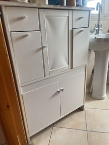 White Multi Storage Bathroom Cabinet / Utility Cupboard