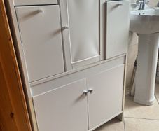 White Multi Storage Bathroom Cabinet / Utility Cupboard