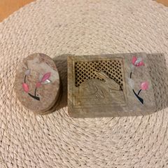 Vintage hand carved ring & pen holder