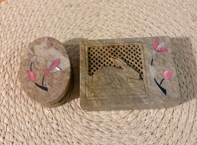 Vintage hand carved ring & pen holder