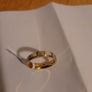 14kg Yellow and white Gold  plated band ring size 7 Image 4
