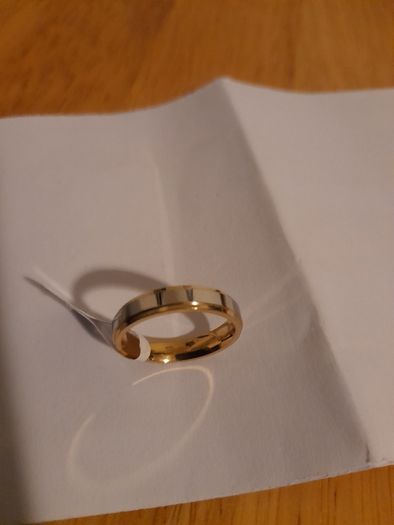 14kg Yellow and white Gold  plated band ring size 7