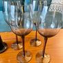 Set of Vintage Smokey Long Stem Glass Wine Glasses 23 cm Tall Image 3