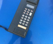 Vintage retro mobile phone. Mitishbushi roamer 1989