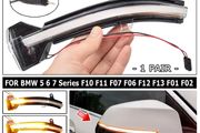 2pcs For BMW 5 6 7 Series F10 F11 F07 F06 F12 F13 F01 Dynamic Turn Signal LED Rearview Mirror Indicator Light Blinker Repeater Light