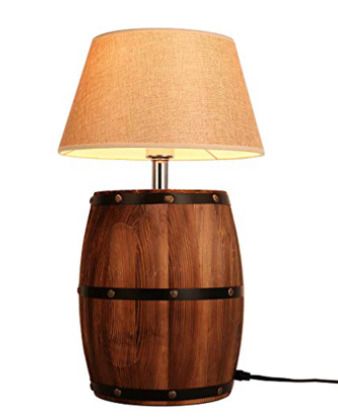 Natural barrel decoration lighting table lamp bedroom bedside night light bar cafe restaurant creative desk lights
