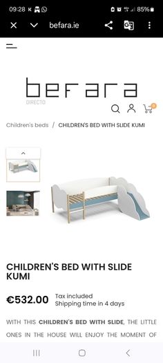 kids slide bed
