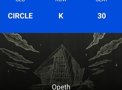 Opeth ticket Dublin Aug 2nd