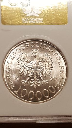 Poland 100000 zlotych 1990 solidarity silver coin