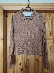Retro print blouse