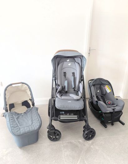 Joie Chrome DLX Trio 3 in 1 Travel System Bundle with Car Seat and ISOFix Base