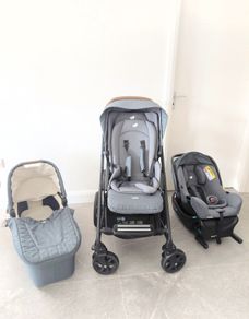 Joie Chrome DLX Trio 3 in 1 Travel System Bundle with Car Seat and ISOFix Base