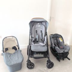 Joie Chrome DLX Trio 3 in 1 Travel System Bundle with Car Seat and ISOFix Base