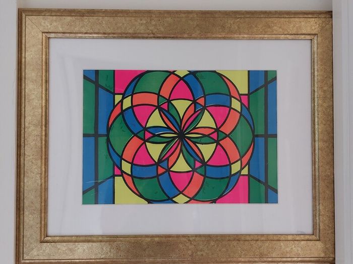Abstract 1970's Framed Psychedelic Poster Art
