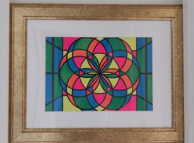 Abstract 1970's Framed Psychedelic Poster Art