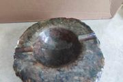 Large solid stone ashtray. Heavy! Weighs over 4 lbs