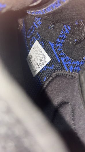 Black and blue Yeezys