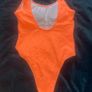Neon orange one piece swimsuit swimsuit Image 4