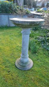garden bird bath, granite look, heavy