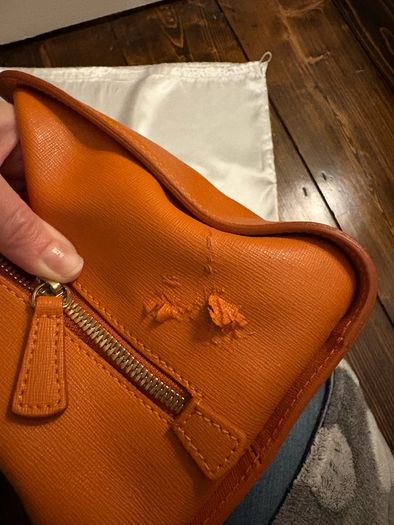 Genuine Furla Orange & Pink Leather Satchel Bag (With Pouch & Dustbag) - Terenure