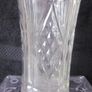 Vintage Heavy Art Deco Presssed Glass Vase Image 2