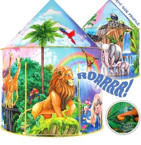 Jungle Adventure Kids Tent with Jungle Call Button, Tent for Kids, Safari Animals, Kids Play Tent, Pop Up Tents for Kids, Play Tents, Play House, Kids Tent Indoor & Outdoor, Animal Toys for Kids (FREE POSTAGE)
