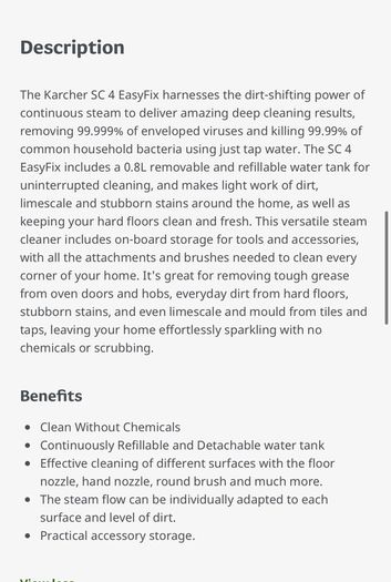 Karcher sc4 steam cleaner