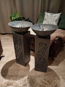 flower pot and stand and light