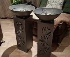 flower pot and stand and light