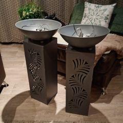 flower pot and stand and light