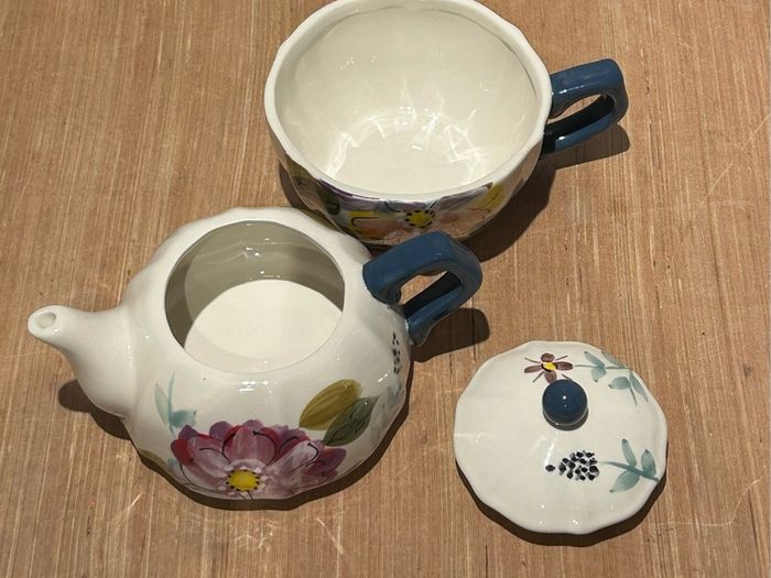 Ceramic Stacking Teapot and Mug (Tea for One) set