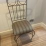 Handmade wrought iron dining chairs with silk seats x 6 Image 3