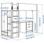 IKEA SMASTAD loft bed with desk and storage in an excellent condition - White - 90x200 cm Image 2