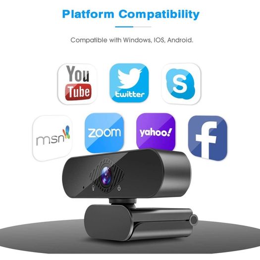 1080P HD Streaming Webcam with microphone for PC,MAC, Laptop, Plug and Play Web Camera for Youtube,Video Calling, Studying, Conference, Gaming with Rotatable Clip (Black)