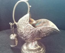 Vintage Silver Plated Sugar Scuttle with Scoop