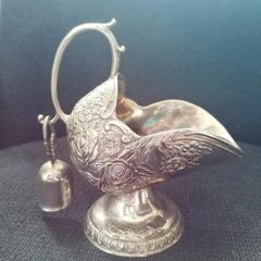 Vintage Silver Plated Sugar Scuttle with Scoop