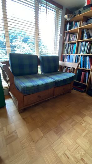 Sofa with wooden drawers